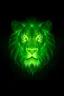 Placeholder: A transparent, hollow, glowing, lion, cinematic photo , 8k, high resolution for a big head in dark green