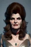 Placeholder: younger Rene Russo as evil queen in leather, cleavage, angry, stern look, unreal 5, octane render,cinema4d, dynamic lighting, dramatic lighting, 4k, redshift render, highly detailed, hyper realistic