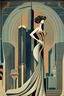Placeholder: Dallas skyline style of erte