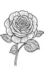 Placeholder: A black-and-white outlined drawing of Rose for kid's coloring books