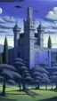 Placeholder: A purple Transylvanian vampire castle painted by Rene Magritte