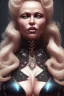 Placeholder: Pamela Anderson as evil queen in black leather, leather, busty, cleavage, angry, stern look. character design by cory loftis, fenghua zhong, ryohei hase, ismail inceoglu and ruan jia. unreal engine 5, artistic lighting, highly detailed, photorealistic, fantasy