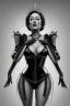 Placeholder: Joan Crawford as evil queen in black leather, busty, cleavage, dominatrix, curvy, angry, stern look. unreal 5, octane render, cinema4d, dynamic lighting, dramatic lighting, 4k, redshift render, highly detailed, hyper realistic,anthropomorphic