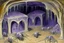 Placeholder: A purple catacombs with crawling spiders painted by Edvard Munch