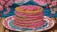 Placeholder: Pink magical pancakes designed in Navajo yarn painted by Utagawa Hiroshige