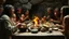 Placeholder: A stone-age feast, Paleolithic banquet, stone utensils, Neanderthal people, award-winning photograph, exquisite detail and realism