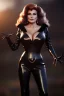 Placeholder: Raquel Welch as evil queen in black leather gown, angry, busty, curvey, cleavage, unreal 5, octane render, cinema4d, dynamic lighting, dramatic lighting, 4k, redshift render, highly detailed, hyper realistic