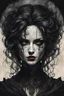 Placeholder: The Hidden Shadow Woman, with highly detailed hair and facial features, macabre gothic horror illustration, maximalist, sharp focus, highest resolution, in the styles of Denis Forkas and Masahiro Ito