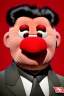 Placeholder: Waist up muppet Portrait, Kim Jong-un muppet doll, black suit, photo studio, red background, unreal engine 5, concept art, art station, god lights, ray tracing, RTX, lumen lighting, ultra detail, volumetric lighting, 3d.