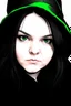 Placeholder: chubby cartoon gaming witch green eyes