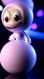 Placeholder: microscope photography of a smiling little white translucent bacteria cartoon character from Planet Venus , photorealistic, 3D rendering, unreal engine, octane render, intricate details, 35mm lens, on flat white background