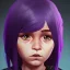 Placeholder: Portrait of a sweet 9 year old warlock toddler girl with brown hair with bangs and blue eyes