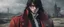 Placeholder: 10k resolution, unreal engine 5, hellsing, Vampire Alucard smirking, black hair, red trench coat, stood on a battlefield