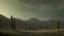 Placeholder: Cloudy dark sky, Distant epic mountains, trees