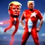 Placeholder: Realistic image of Donald trump super hero, retro style, watchmen style, red and blue colors, white stars, suspenders, latex material, 80s, vibrant color, highly detailed, sky background, concept art, unreal engine 5, god rays, ray tracing, RTX, lumen lighting, ultra detail, volumetric lighting, 3d, finely drawn, high definition, high resolution.