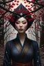 Placeholder: realistic art, highly detailed origami of a forest with small cherry blossom trees, red cheery blossom, highly detailed, high resolution, 24k, ornate, intricate, complex, digital painting, smooth, art by royo and tom bagshaw.