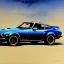 Placeholder: hyperrealism Drawing of 'Dark Blue Datsun 240Z-280Z' three quarter frontal aerial view, by gaston bussiere, greg rutkowski, yoji shinkawa, yoshitaka amano, tsutomu nihei, donato giancola, tim hildebrandt,oil on canvas, cinematic composition,Sharp detail,extreme detail,fit full head inside picture,16k