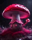 Placeholder: A solitary floating mushroom house on a clear night. silver and red and pink, Dark cosmic interstellar. Detailed Matte Painting, deep color, fantastical, intricate detail, splash screen, hyperdetailed, insane depth, concept art, 8k resolution, trending on Artstation, Unreal Engine 5, color depth, backlit, splash art, dramatic, High Quality Whimsical Fun Imaginative Bubbly, perfect composition