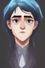 Placeholder: black hair freckles blue eyes young wizard beardsley