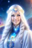 Placeholder: cosmic woman smile,galactic fédération, admiral from the future, one fine whole face, crystalline skin, expressive blue eyes,rainbow, smiling lips, very nice smile, costume pleiadian, Beautiful tall woman pleiadian Galactic commander, ship, perfect datailed golden galactic suit, high rank, long blond hair, hand whit five perfect detailed finger, amazing big blue eyes, smilling mouth, high drfinition lips, cosmic happiness, bright colors, blue, pink, gold, jewels, realist, high,ufo rainbow