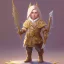 Placeholder: blond rogue, fantasy gnome, nonbinary, gold cloak