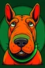 Placeholder: portrait of bull terrier in scooby doo theme