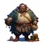 Placeholder: fantasy dnd commoner male 40 years old merchant large overweight dirty from travelling the road