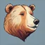 Placeholder: funny bears head from profile, 70's cartoon style