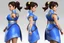 Placeholder: daz3d iray: CHUN-LI character ( three-view illustration of CHUN-LI : displaying the front, and back views simultaneously in one image)