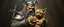 Placeholder: pin hole camera picture, master oil painting by Rembrandt, fantasy orc soldier holding and petting a big ugly vampire cat gremlin