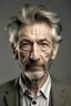 Placeholder: A slim, short, 60 years old man with greasy hair and well-dressed