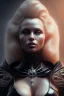 Placeholder: Pamela Anderson as evil queen in black leather, leather, busty, cleavage, angry, stern look. character design by cory loftis, fenghua zhong, ryohei hase, ismail inceoglu and ruan jia. unreal engine 5, artistic lighting, highly detailed, photorealistic, fantasy