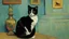 Placeholder: Portrait of a cat by Van Gogh