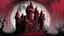 Placeholder: dark blood red colored, Vampire castle, comic style