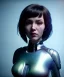 Placeholder: Artist, young tyna turner, android woman, sweet, clean skin, short hair, circuits, ghost in the shell, latex coat, feather, cyber punk, neon, bamboo, blood, portrait, studio photo, unreal engine 5, soft color, 16 bit, god lights, ray tracing, RTX, lumen lighting, ultra deatail, volumetric lighting, 3d, finely drawn, hd.