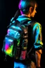 Placeholder: back pack, transparent, sci fi, punk, color, neon