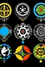 Placeholder: one symbol that uses all the symbols of the main worldreligions