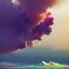 Placeholder: garbage dump, smoke plumes, clouds, smog, city scape with pollution, double exposure photography, colourful nature, clean sharp focus, on white background, Fractal Geometry buildings, sacred geometry