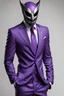 Placeholder: purple suit with a fanged mask
