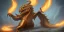 Placeholder: dragon god thunder fighting a dragon fire god