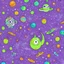 Placeholder: cute purple monster in space style of monet