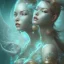 Placeholder: sango fantasy, fantasy magic, intricate, sharp focus, illustration, highly detailed, digital painting, concept art, matte, artgerm and paul lewin and kehinde wiley, masterpiece sexy lips Asian lady body turquoise space lady space sea