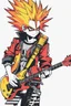 Placeholder: Full body PunkRocker,play guitar electric,with high details, style: Anime coloursfull glowing abstracts