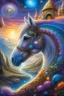 Placeholder: a painting of a horse in a fantasy setting, a detailed painting inspired by Josephine Wall, trending on deviantart, fantasy art, intricate fantasy painting, highly detailed visionary art, beautiful fantasy painting