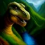 Placeholder: Dinosaur head oil painting