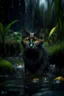 Placeholder: cat bat +won the dark clouds, portrait in weird waterfall in moist swamp planet , photo-realistic, shot on Hasselblad h6d-400c, zeiss prime lens, bokeh like f/0.8, tilt-shift lens 8k, high detail, smooth render, down-light, unreal eng