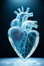 Placeholder: Ice human heart, glass background
