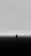 Placeholder: A field of random people at the end of the picture gray background an giant shadow a human figure standing object in a cinematic, 8k