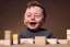 Placeholder: Elon musk as a Happy toddler playing with blocks