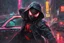 Placeholder: Miles morales in 8k nier automata drawing style, spider man them, cinematic mood, neon effect, close picture, rain, highly detailed, high details, detailed portrait, masterpiece,ultra detailed, ultra quality